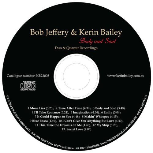 Body and Soul CD by Bob Jeffery & Kerin Bailey
